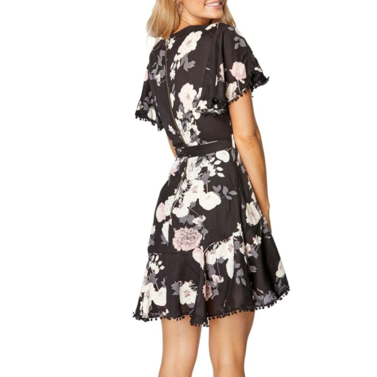 Pilgrim Eliana Mini Dress Floral Black Size 14 / XL(s)