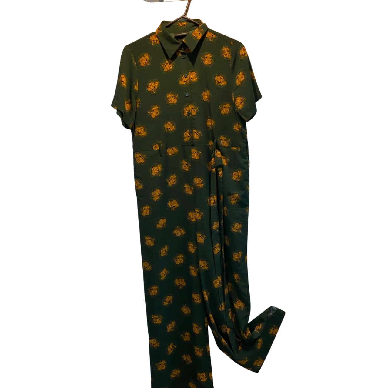 Monk Womens Size S Jumpsuit Animal print / Brown / Khaki