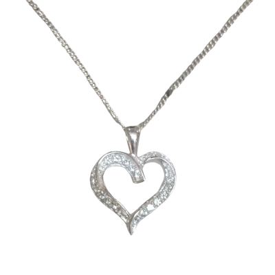  Women's Silver Heart Necklace