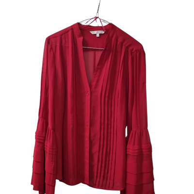 Jasper Conran Women's  Size 12 Long Sleeve Shirt in Red 