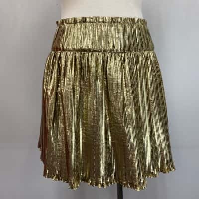 Sass & Bide Atomic Gold  Size 6 / S Pleated Mini Skirt 