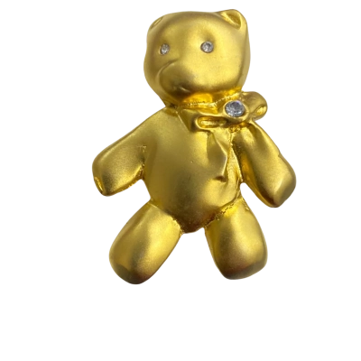  Womens gold plated teddy bear 4.5cm Brooch 