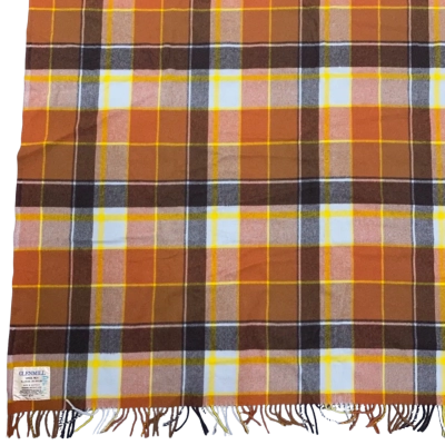 Vintage Glenmill fringed picnic blanket. 