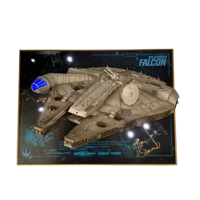 Hawthorne Collection Star Wars Illuminated Musical Millennium Falcon Wall (Working)