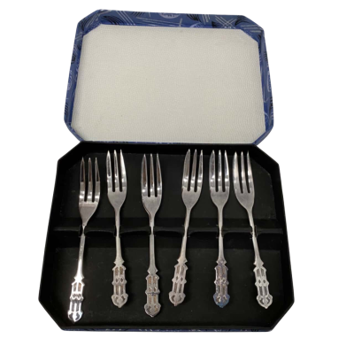6 Piece Apex Electro-Plated Nickel Silver Fork Set
