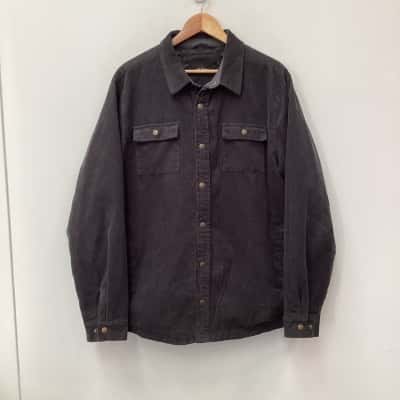 Mr Simple Quilted Cord Jacket Graphite Size XL 
