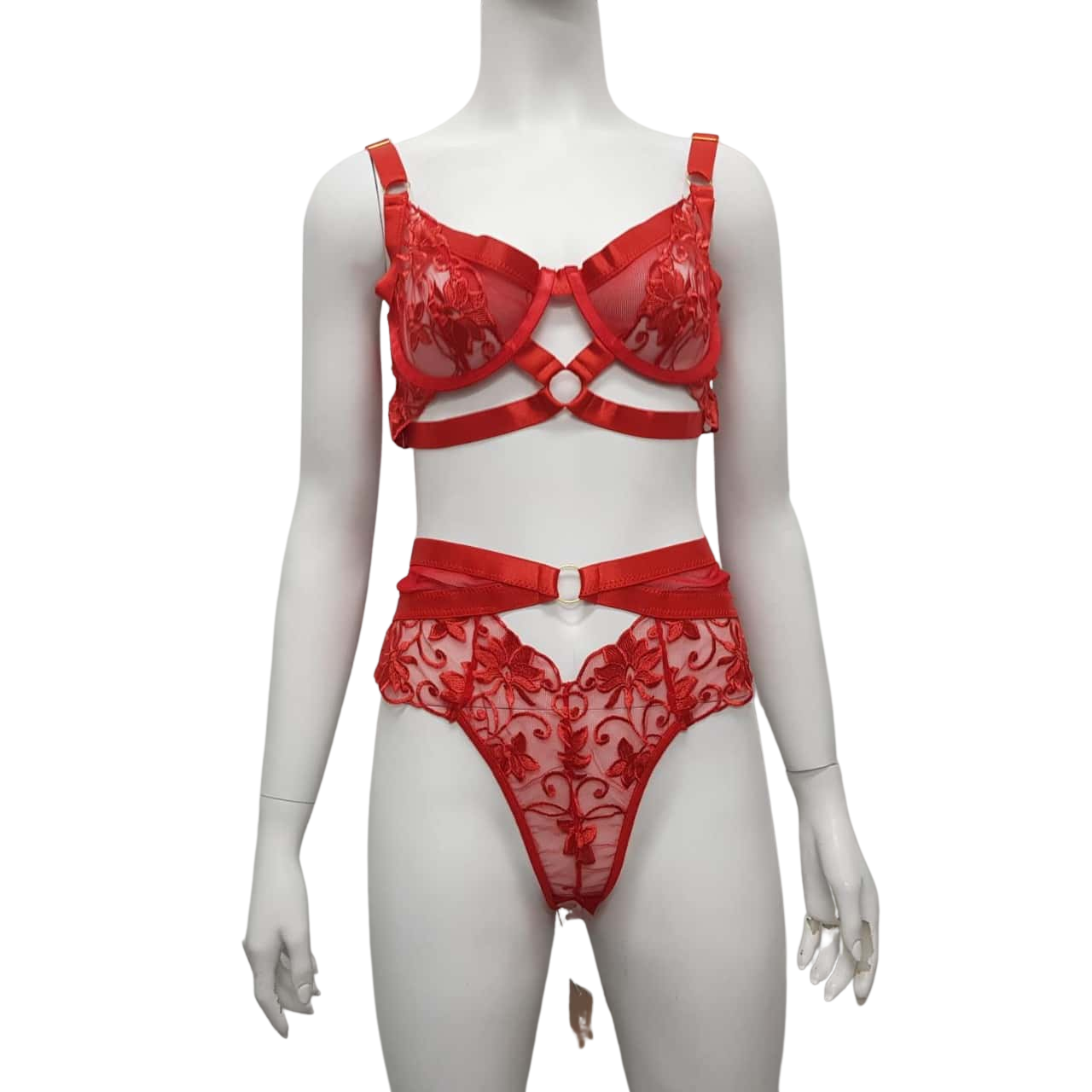 One Empire Other Womens Bra & Panty Set Size M Red (s)