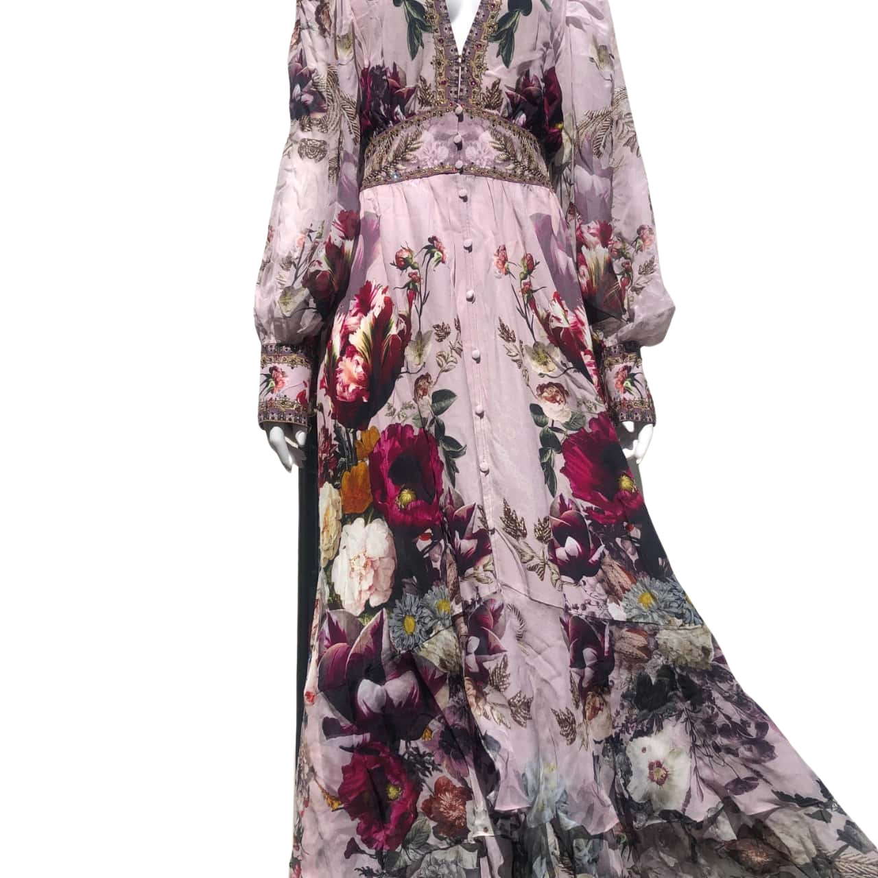 strapless open back dress 1969 Gypsy Rose Lee Custom Couture Ivory Lace & Pink Silk Victorian Gown