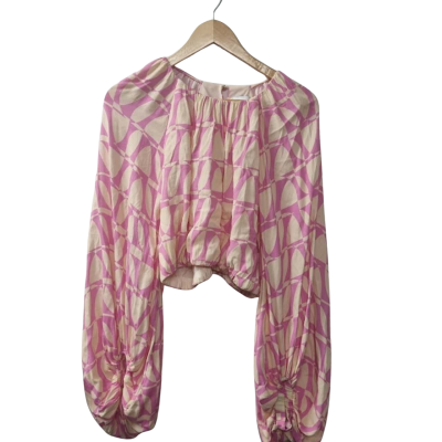 Sheike Women's Size 10 Long Sleeve Top Pattern / Pink  / Yellow 