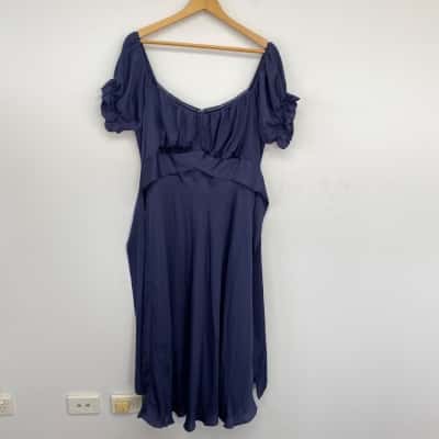 Saints + Secrets Navy Blue Short Sleeve Midi Dress  Size 20 