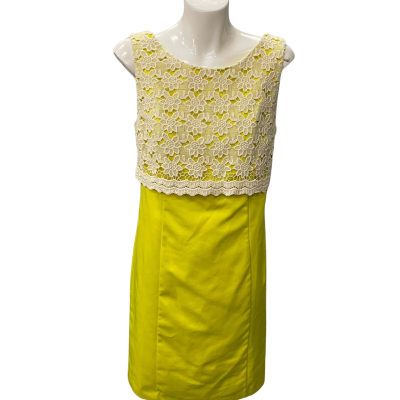 Portmans Womens  Size 10 Sleeveless Dress  Off White / Yellow 