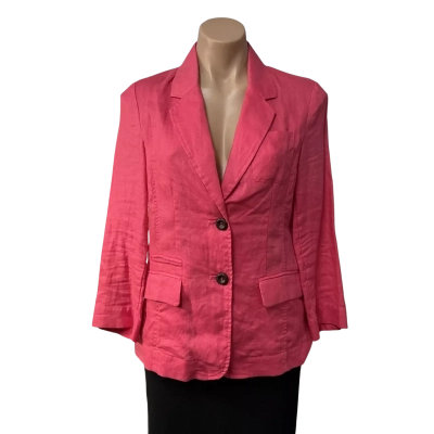 pingpong Womens Size 10 Coral 100% Linen Blazer 