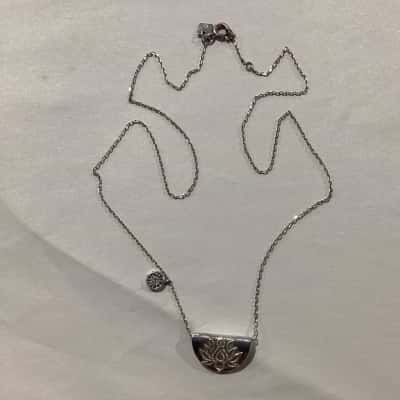 By Charlotte Sliding Lotus Pendant with Blue/White Charm