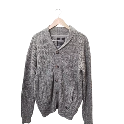 Threadbare Mens  Size L Button-down Cardigan Grey 