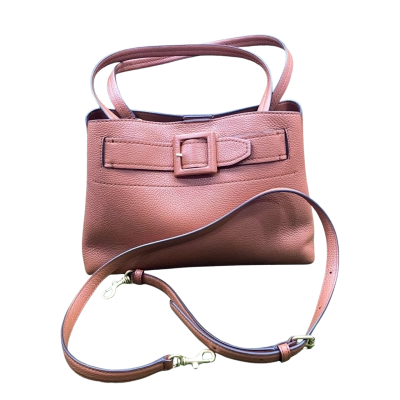 Oroton Leather Buckle-Detail Handbag Brown 