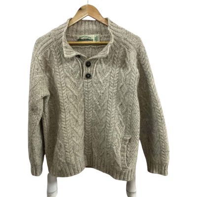  Mens  Size S Arancrafts Irish Knit Merino Wool Jumper 