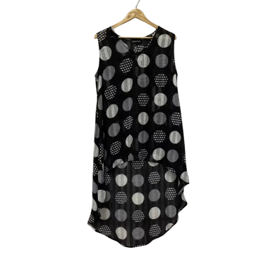 Serafina Womens  Size L Sleeveless Top Black  / Pattern / White 