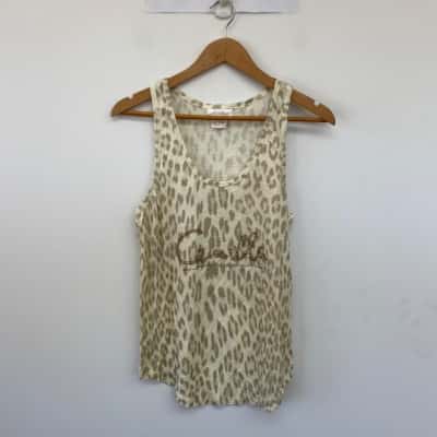 Camilla Leopard Print Crystal Embellished Tank Top  Size S 