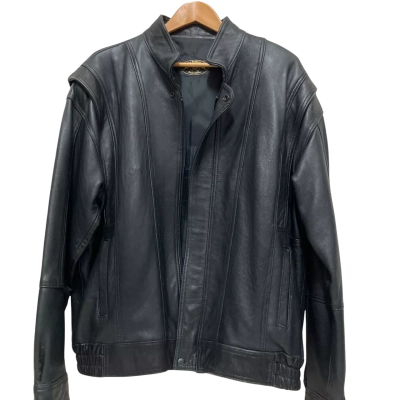  The Australian Collection Mens  Size L / M Leather Jacket Black  
