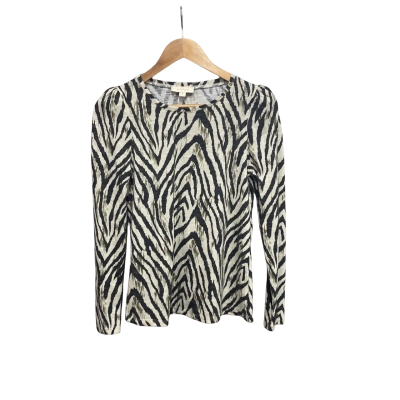 By Willa Womens  Size 6 Long Sleeve Top Animal print / Black  / Cream 