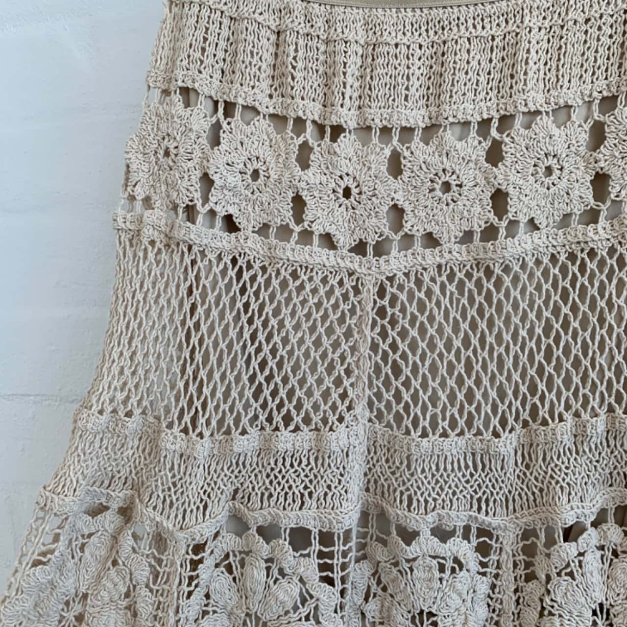 Devi Crochet Skirt with Lining Chocolate MID LENGHT