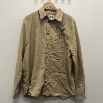 Weekday Mens  Size XL Long Sleeve Shirt Beige 