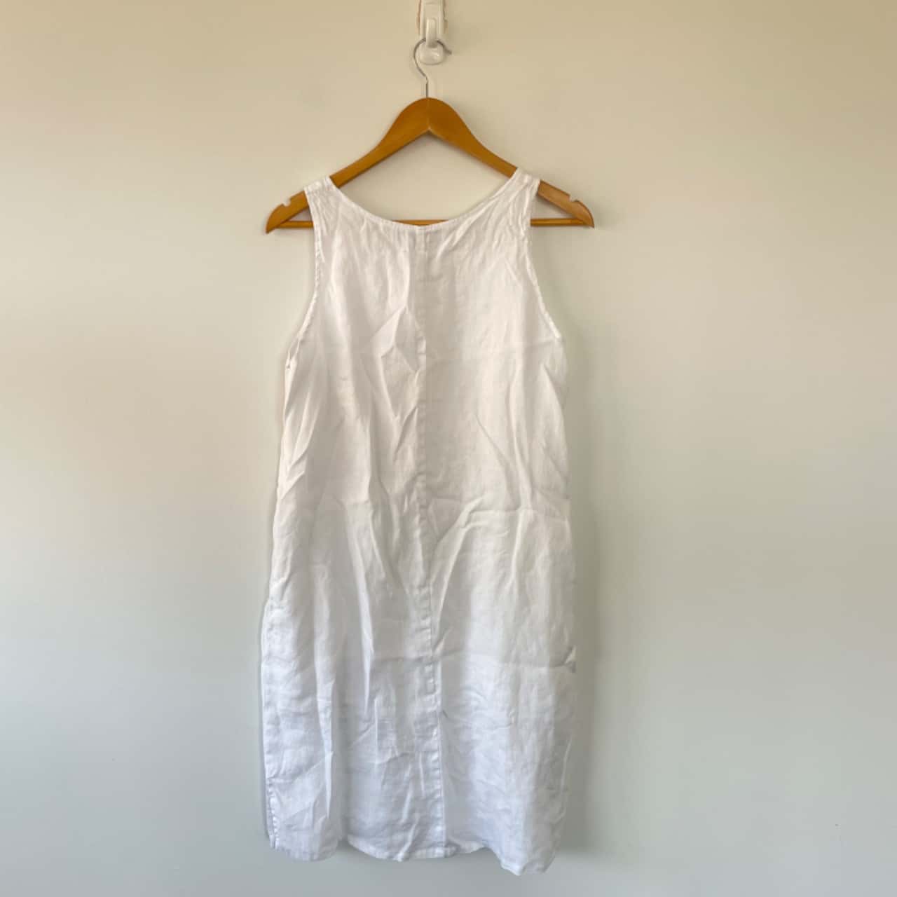 Eb & Ive White Linen Midi Dress Size 10 / M (s)