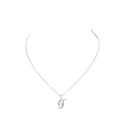  Womens Necklace Silver 925 Stirling Silver T Necklace