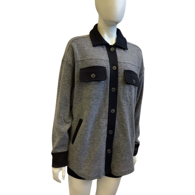 Brand New Sportsgirl Womens  Size XXS Oversized Shacket Grey / Black 