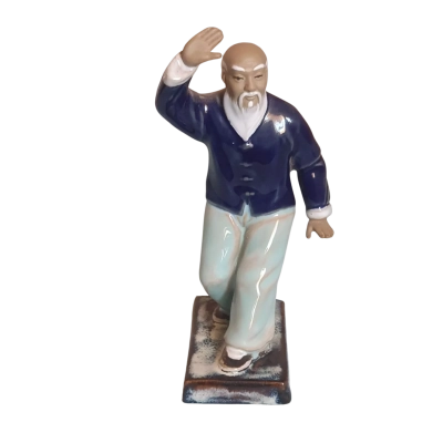 Chinese Mud Man in Exercise Position Figurine
