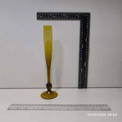 Amber Glass Bud Vase Tall Slim