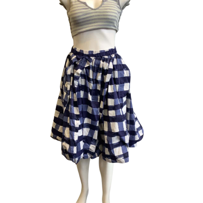 Marni / Uniqlo Women's Size S Midi Skirt Blue & White Checked 