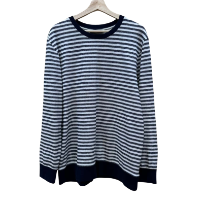 Saba Womens Long Sleeve Top size M- Navy Blue / White 