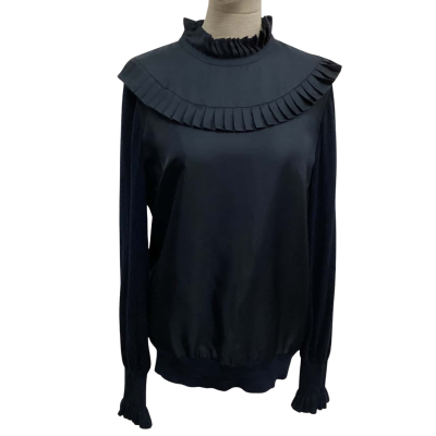 Ted Baker  Size 3 Long Sleeve Top Navy Blue 