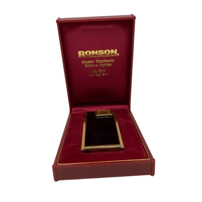 Ronson Varaflame Butane Lighter - Cambridge Gold Black