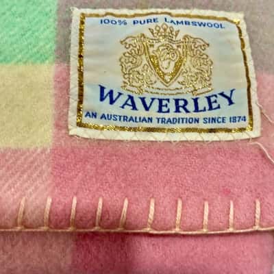 Vintage Waverley Pure Lambs Wool Blanket