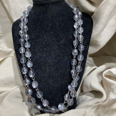 Womens Costume Clear Beaded Necklace 
