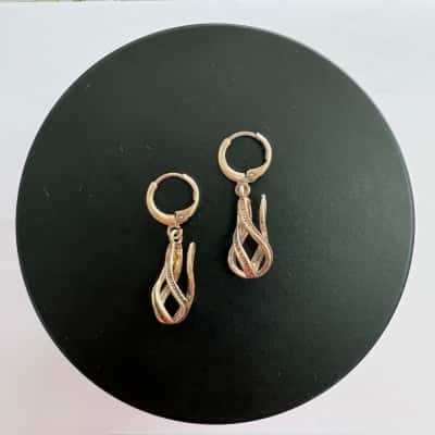  925 Drop twist earrings 