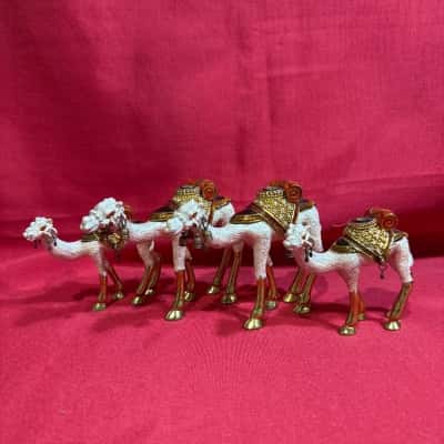 Vintage Asian Middle Eastern Camel Figurine Trinket Boxes Collectable x4