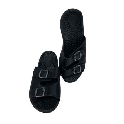 Homyped Women's Size 6 Massage Sandals Velcro Black  