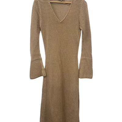 AERE Womens  Size 14 Midi Dress Brown 