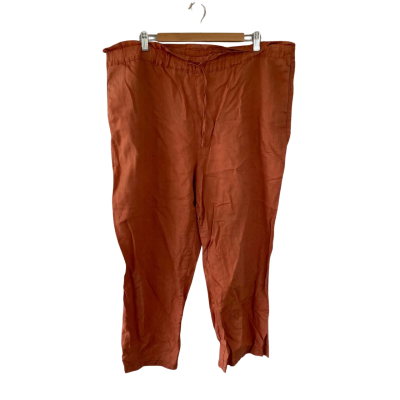 Seed Heritage Orange Linen Pants Size 14 
