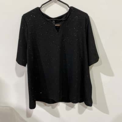 Taking Shape Twinkle Knit Party Top Womens  Size 18 Black  RRP$119.99