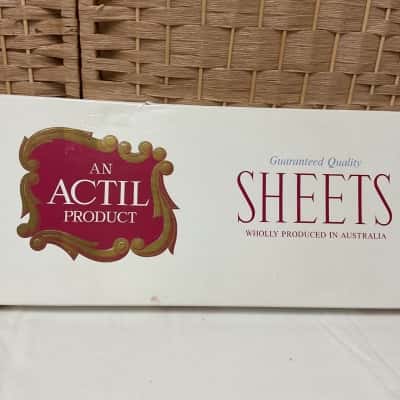 New in box Vintage First Line Sheets Pair 90”x100” Bed Flat Actil Product 
