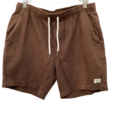 Ghanda Mens Linen Shorts,  Size L ,Brown 