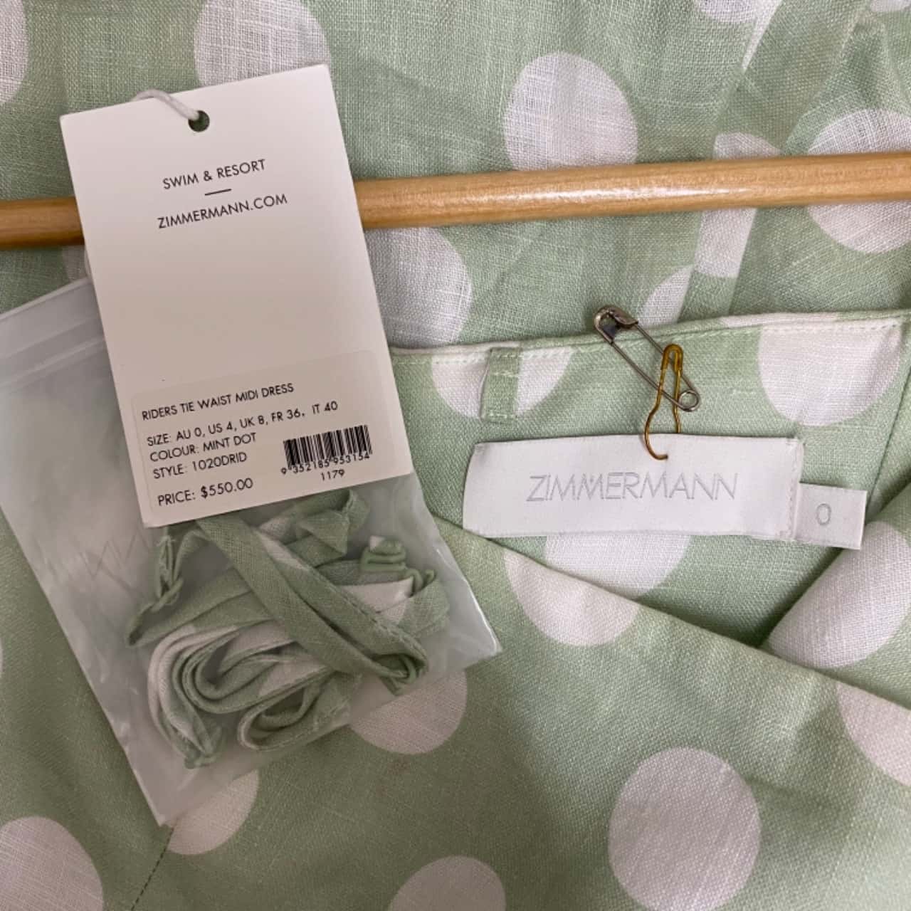 BNWT Zimmermann Womens Size 0 Green polka dot dress(s) - New With Tags | Salvos Stores BNWT Zimmermann Womens Size 0 Green polka dot dress(s) - New With Tags | Salvos Stores