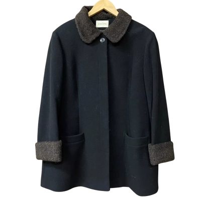  Eastex Womens Size 14 Black /Brown Wool Coat 
