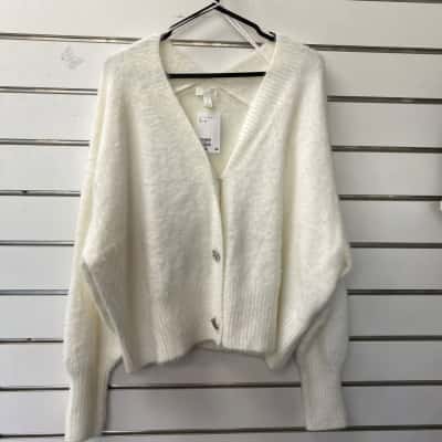 H&M Cream Fur Cardigan  Size XL 