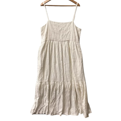 Afends Womens  Size 14 Casual Dress White Hemp Blend B
