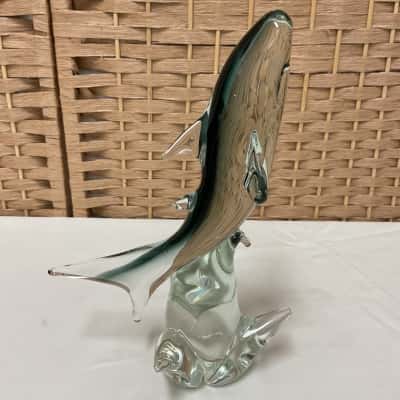 RONNEBY GLASS SWEDEN SHARK SCULPTURE FM KONSTGLAS